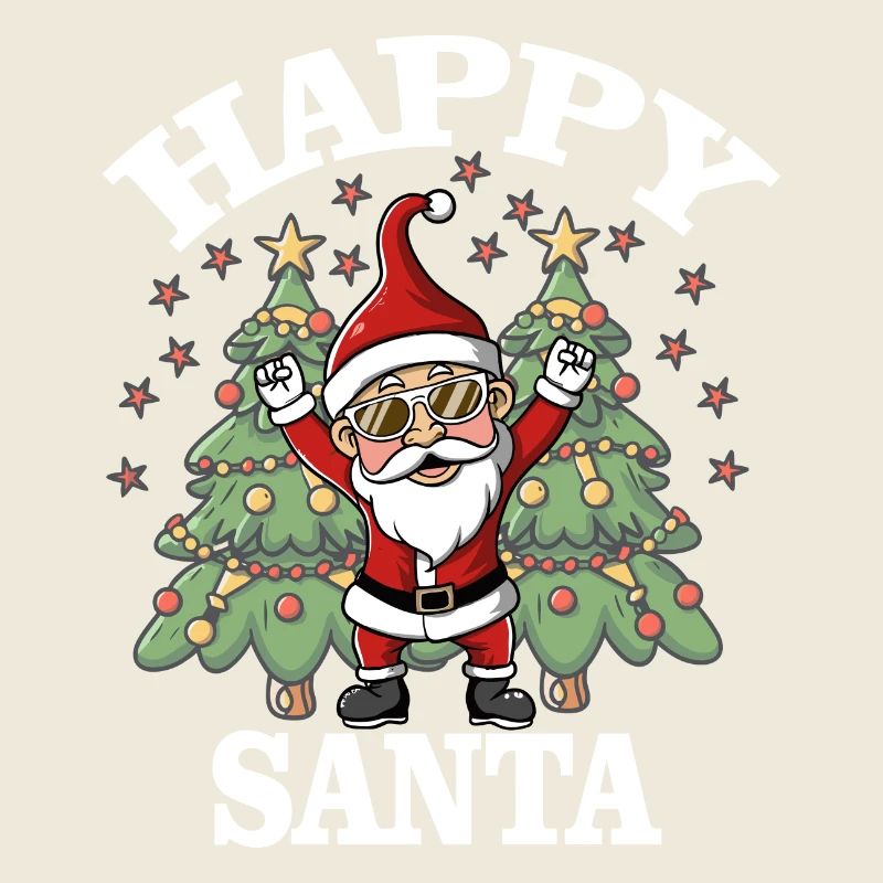 Joyeux Noël avec le Père Noël et le sapin de Noël