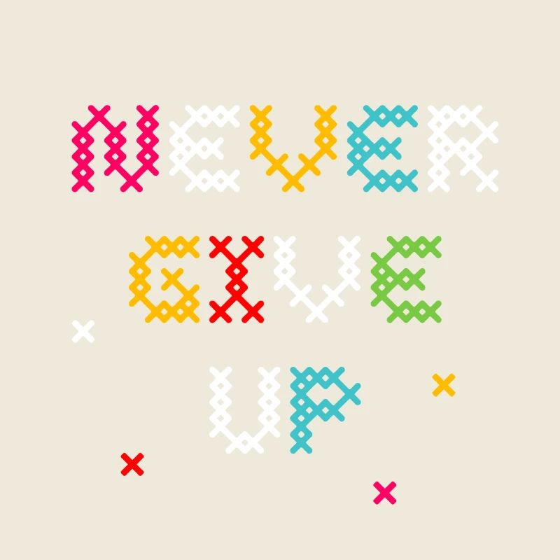 Vivid Cross Stitch Pattern T-Shirt Design