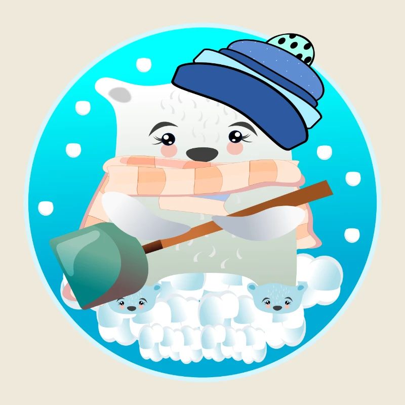 SCHNEE SCHIPPEN - WINTERTIERE EISBÄREN NORDPOL