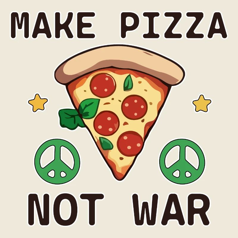 Frieden Make Pizza not War Friedenszeichen