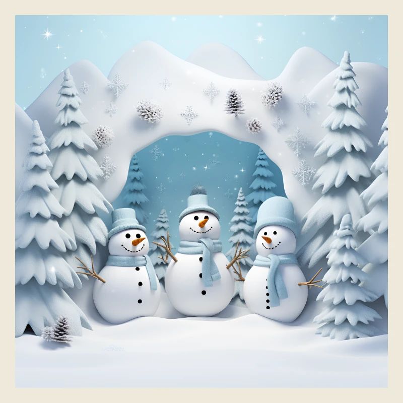 3 kleine Schneemänner