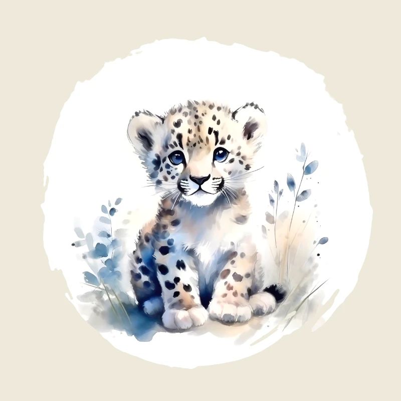 Schneeleopard Aquarell