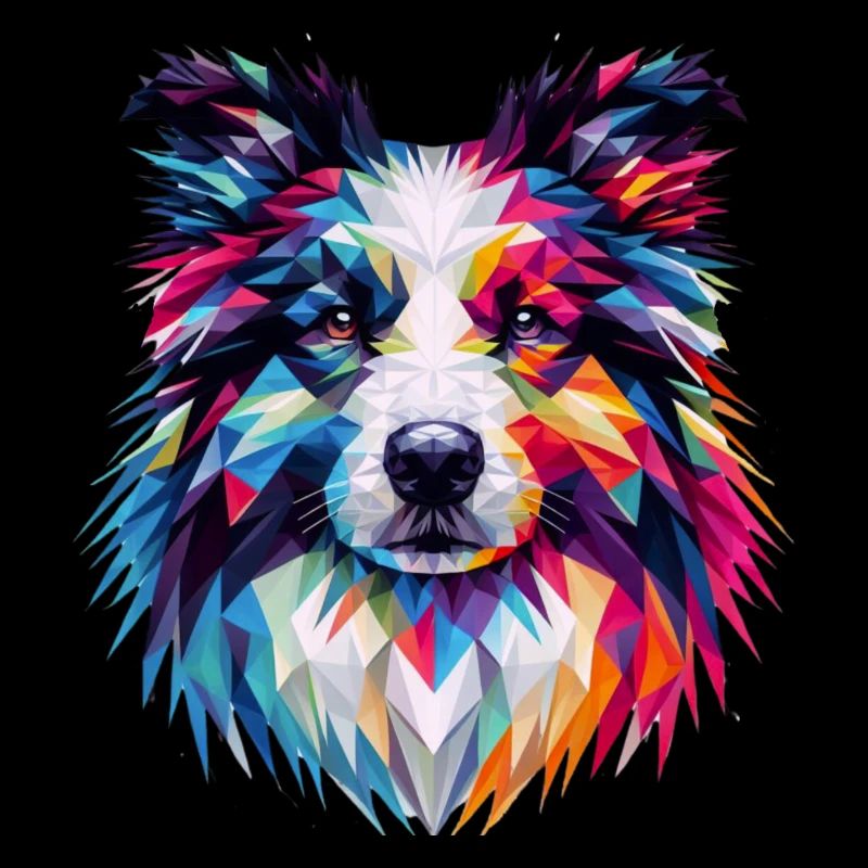 Muselière géométrique moderne pour chien : colley