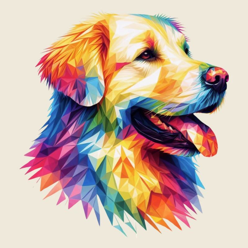 Modern geometric dog's muzzle: golden retriever