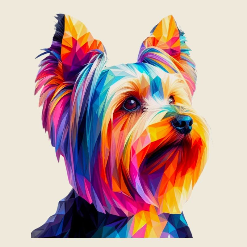 Museau de chien géométrique moderne Yorkshire terrier