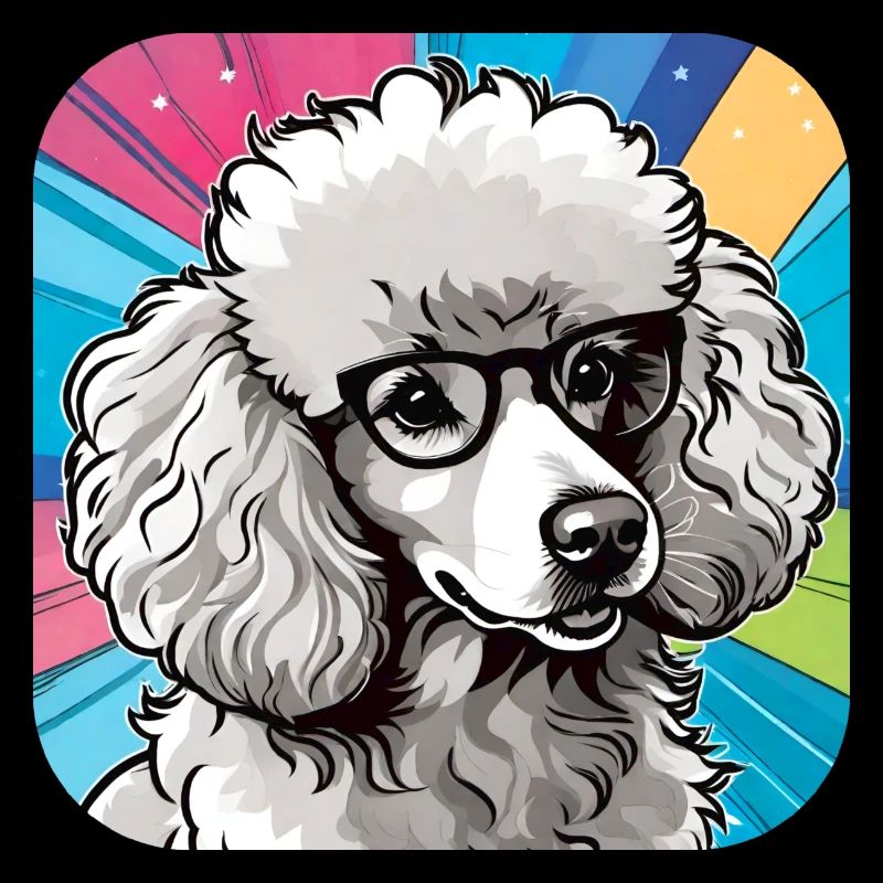 Cute Toy Poodle with Glasses II