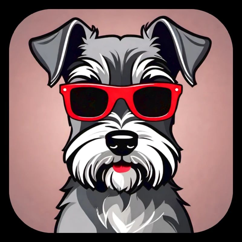Chien schnauzer mignon avec des lunettes