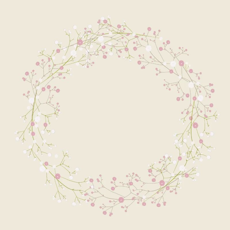 Délicates fleurs blanches et roses Couronne d’haleine de bébé