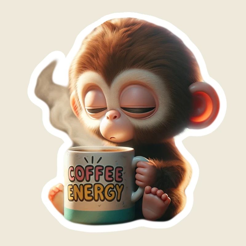 Illustration du singe énergétique du café