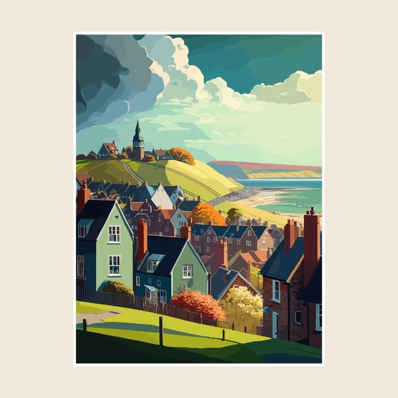 Lewes Angleterre Vintage voyage affiche WPA Souvenir