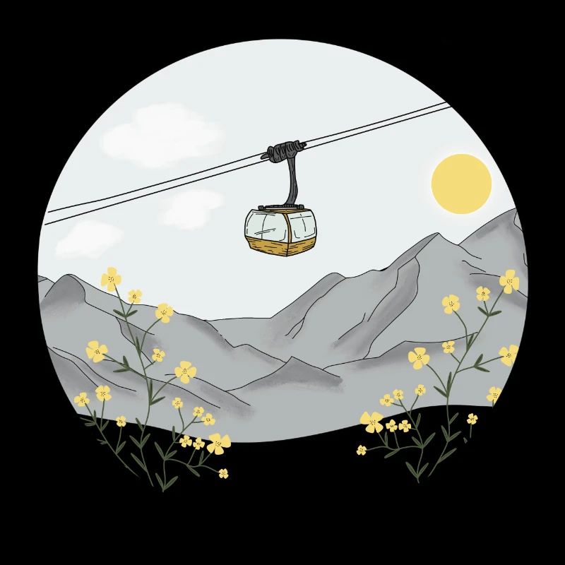 Gondelfahrt auf den Berg - Seilbahn