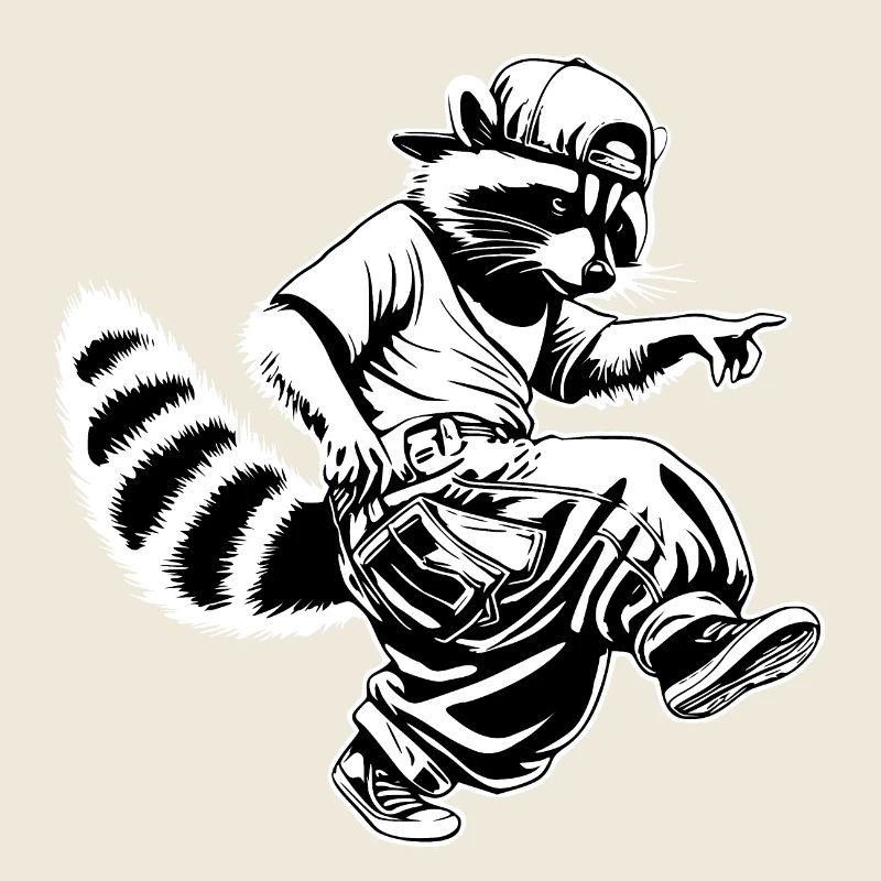 Hiphop-Waschbär