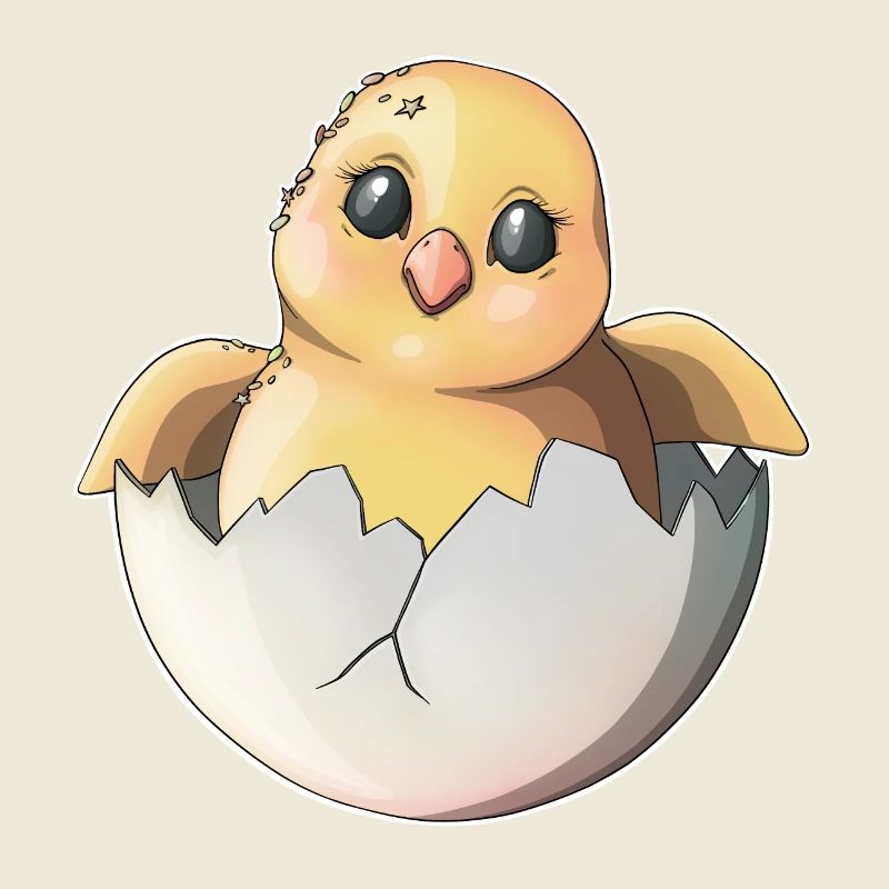 Cute Hatchling and Egg Illustration