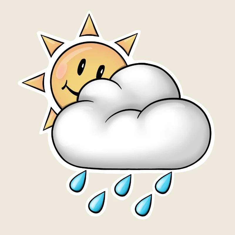 Cheerful Sun with Cloud Rain