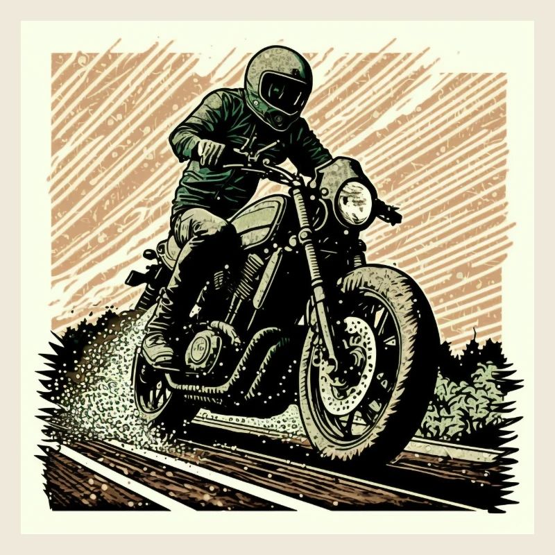 Caferacer vert orange