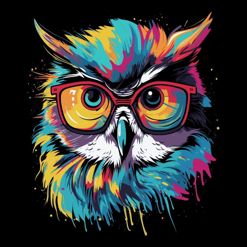 Drôle de hibou avec des lunettes