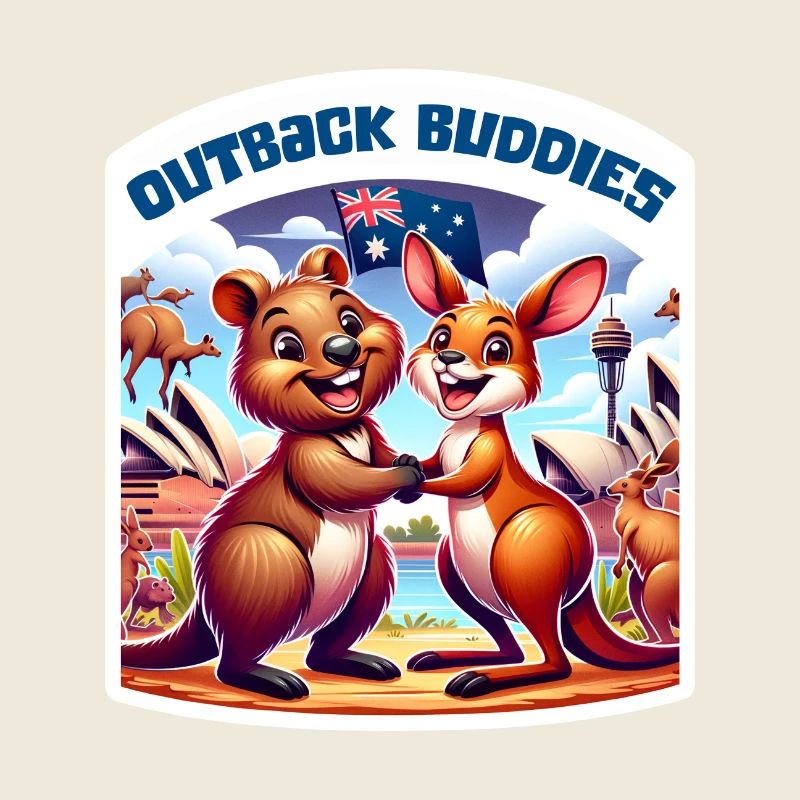 Australian kangaroo and quokka design