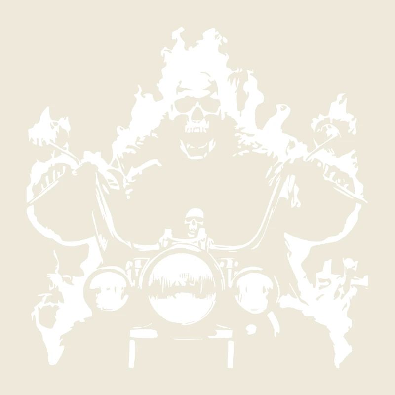 Skull Biker Flame Motorcycle