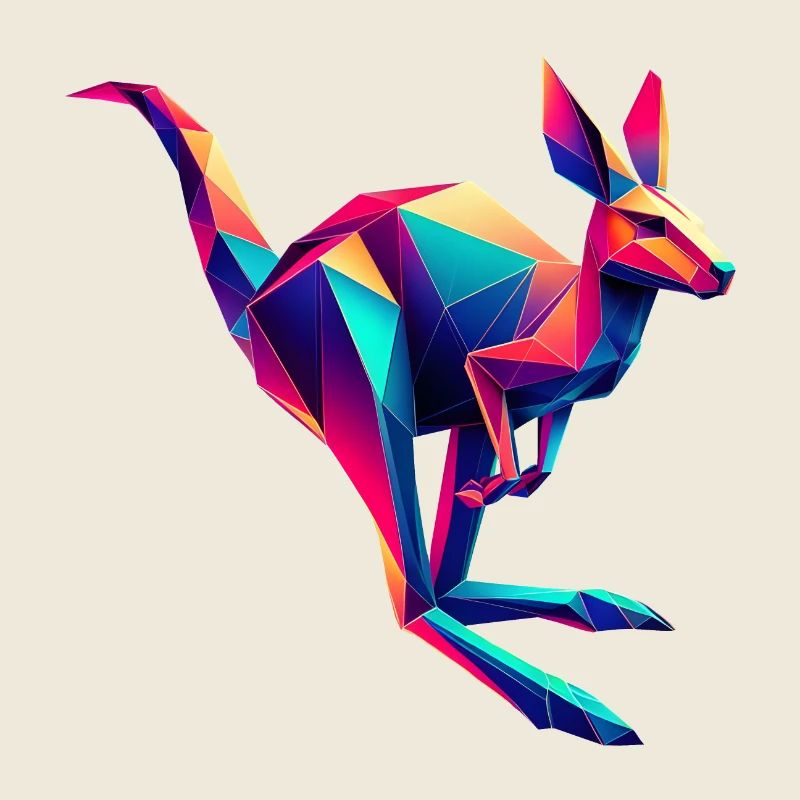 Känguru Origami Geometrisch 3D