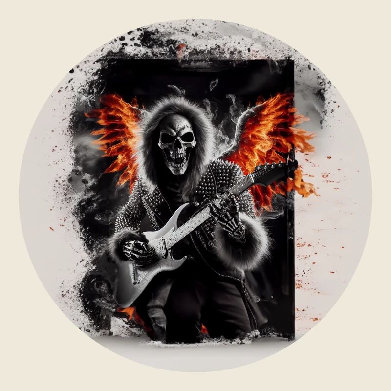 Rock 'n' Roll Skeleton on Fire #3