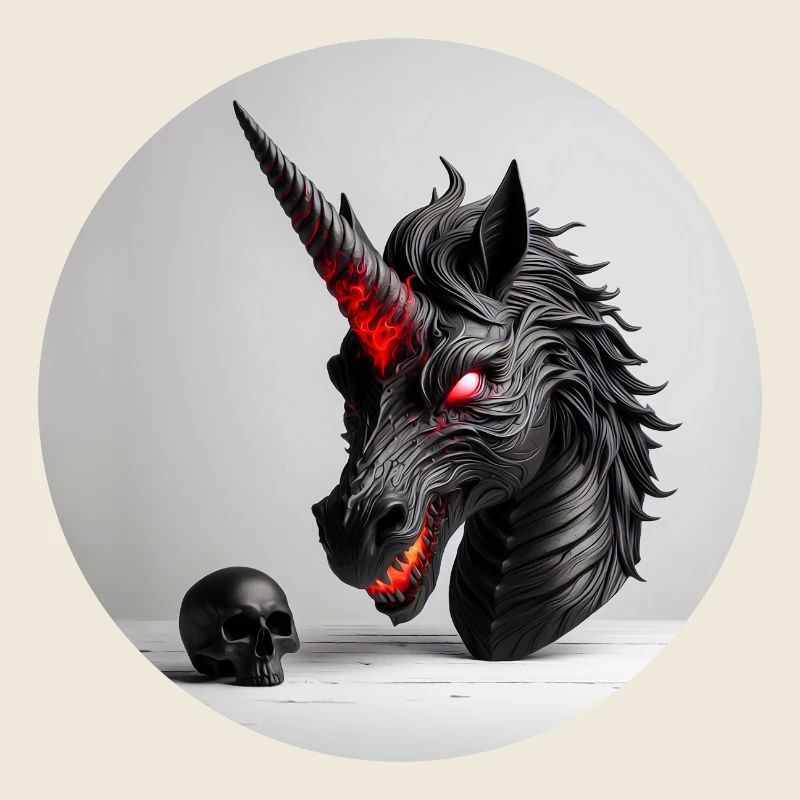 Dämonisches Einhornkopf-Design