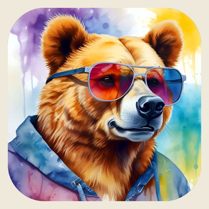 Ours cool avec des lunettes de soleil