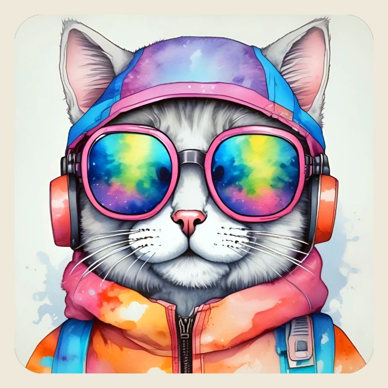 Chat cool avec des lunettes de soleil