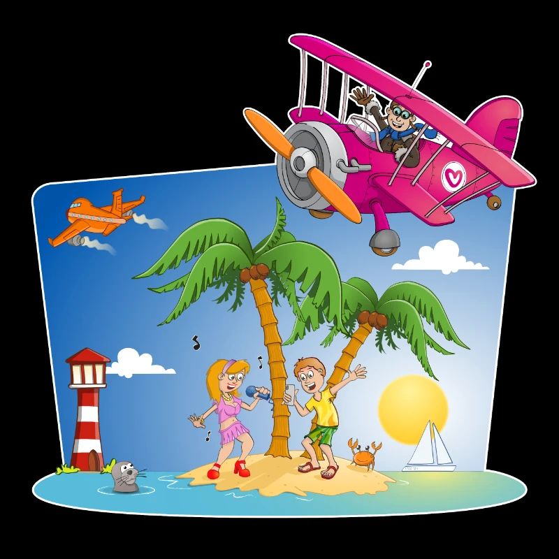 Cheerful and colorful summer illustration.