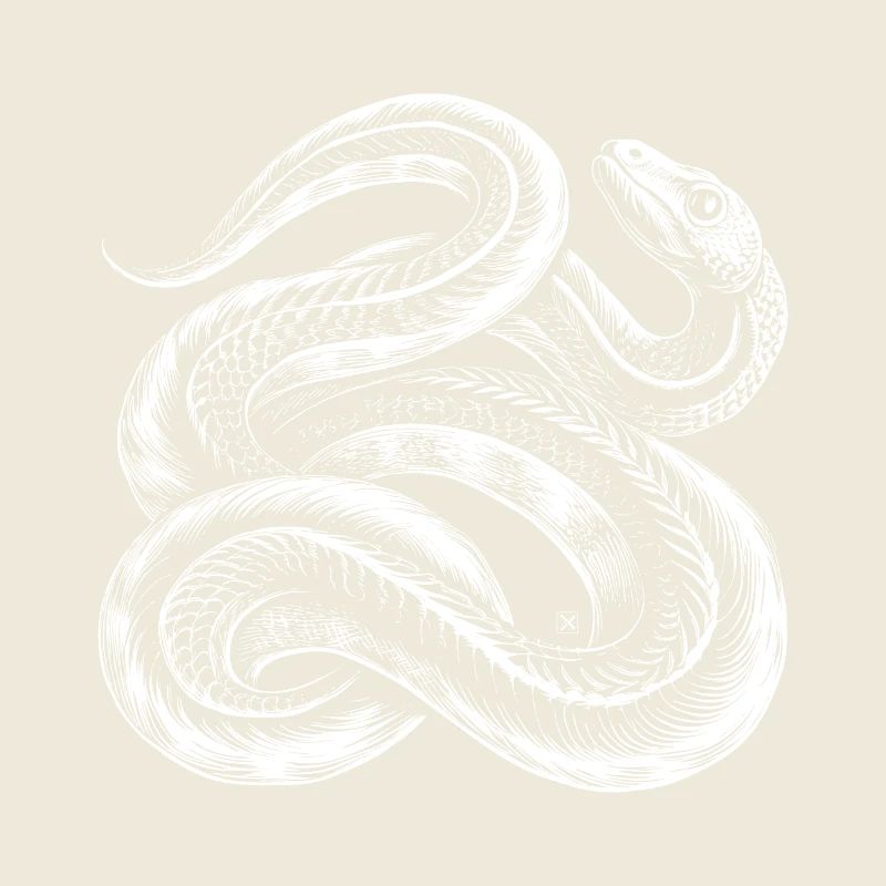 Serpent blanc entrelacé