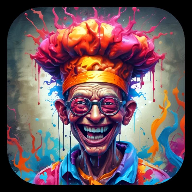 Chef fou style graffiti coloré