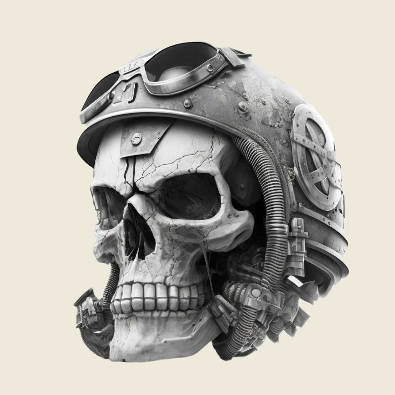 totenschädel mit Helm