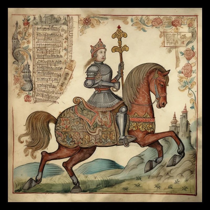 Chevalier à cheval, Moyen Âge