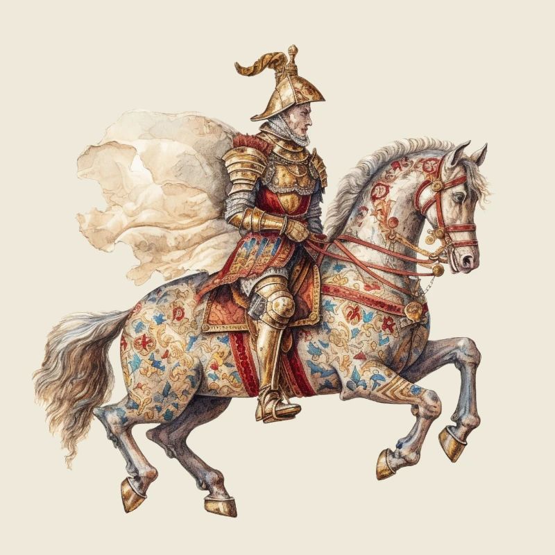 Ritter auf dem Pferd, Mittelalter