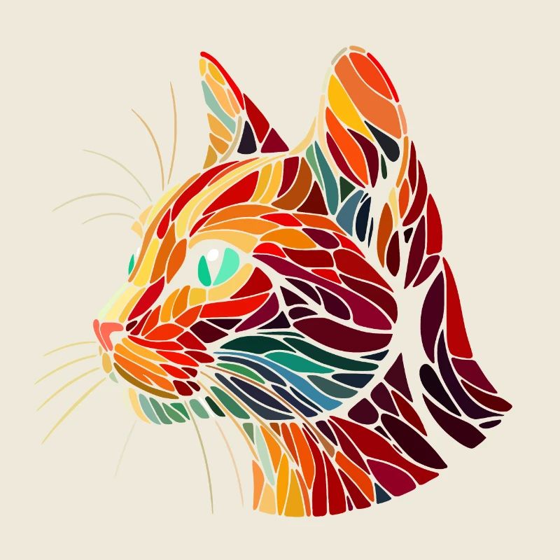 Roter Katzenkopf geometrische Kunstpolygone