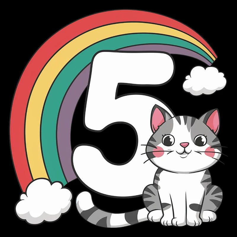 Cute Cat - 5th Birthday - 5 Years