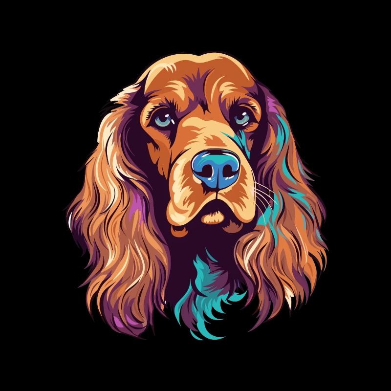 Englischer Cocker Spaniel Hunderasse Aquarell Cartoo