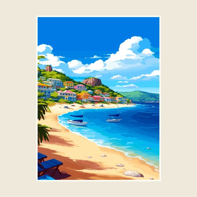 Saint Maarten Caraïbes Vintage Poster de voyage
