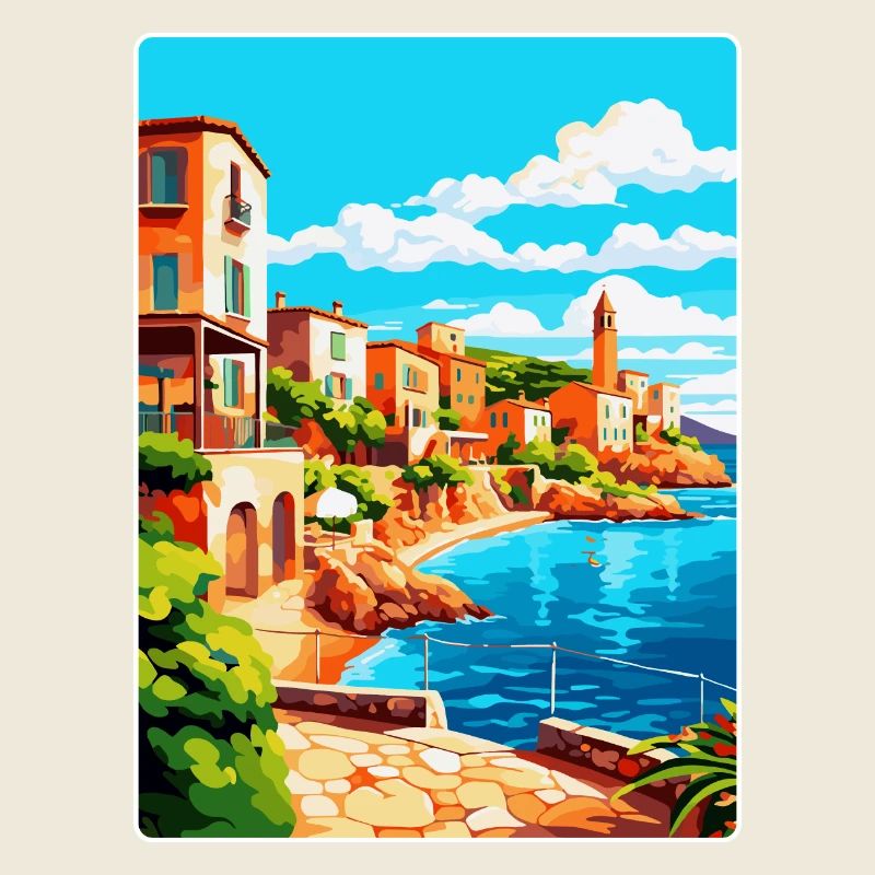 Costa Brava Espagne Affiche de voyage vintage souvenir