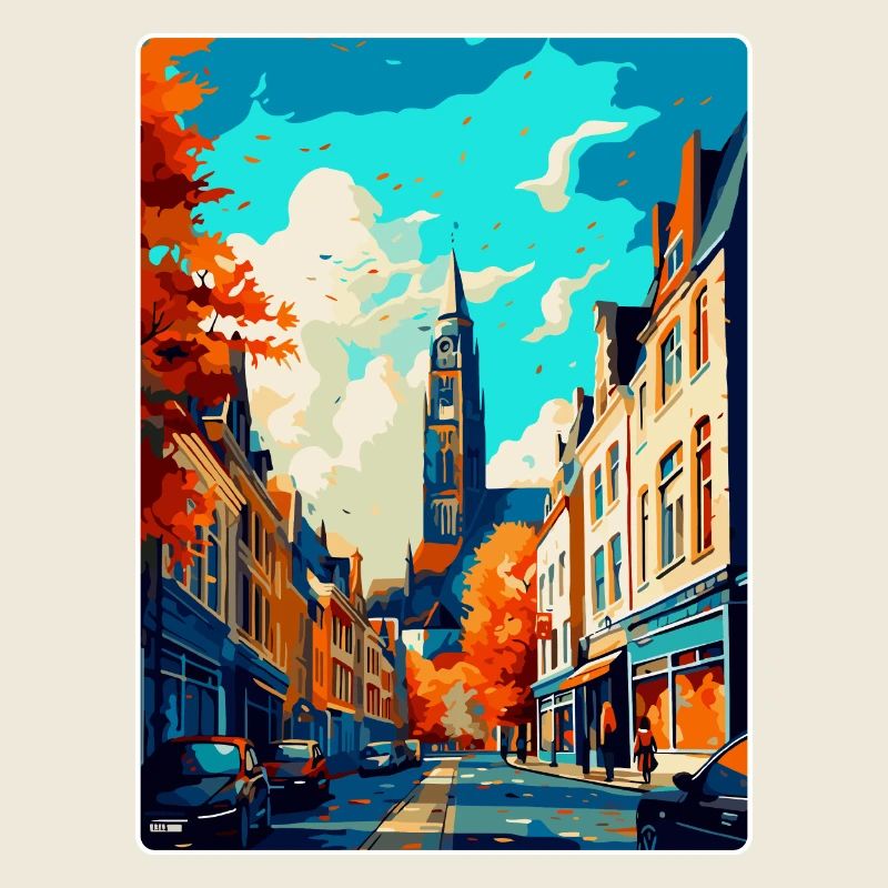 Maastricht Pays-Bas Affiche de voyage vintage WPA