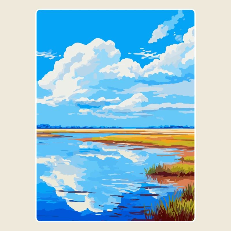 Lower Saxony Wadden Germany Vintage Travel Poster
