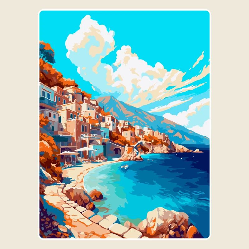 Karpathos Grèce Affiche de voyage vintage souvenir