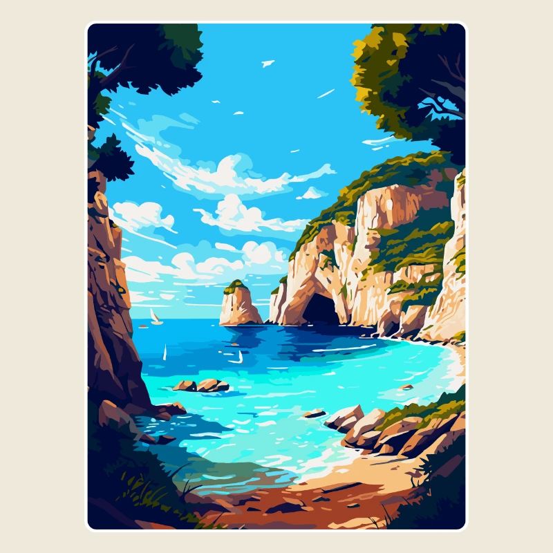 Zakynthos Grèce Affiche de voyage vintage souvenir