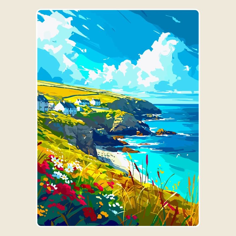 Cornwall England Uk Vintage Reiseplakat Souvenir