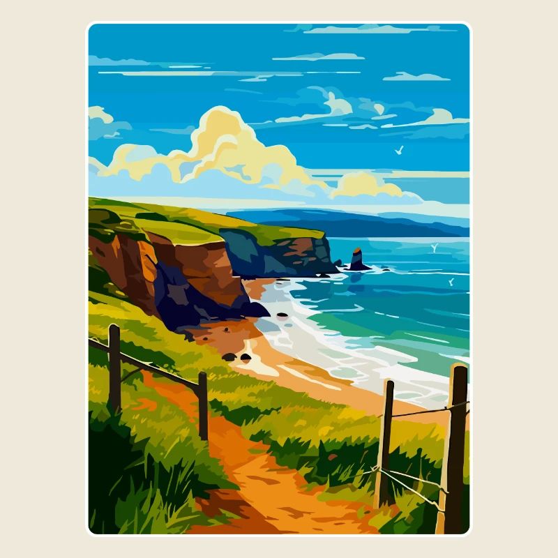 Devon West Country Vintage Reiseposter Souvenir