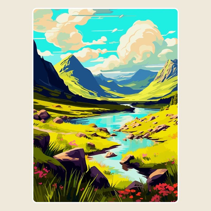 The Highlands Scotland Royaume-Uni Affiche de voyage souvenir