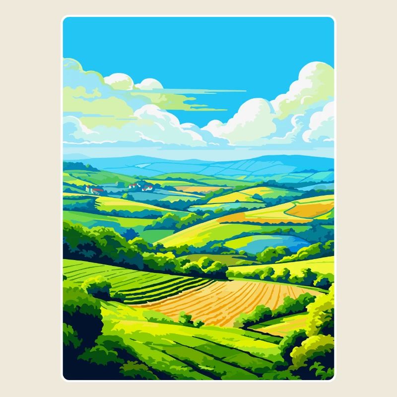 Camel Valley Cornwall England Großbritannien Reiseplakat WPA