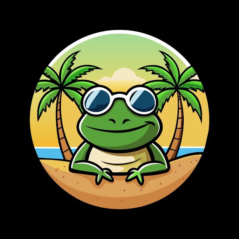 Frog Funny Cartoon Summer Beach Sunglasses Sticker