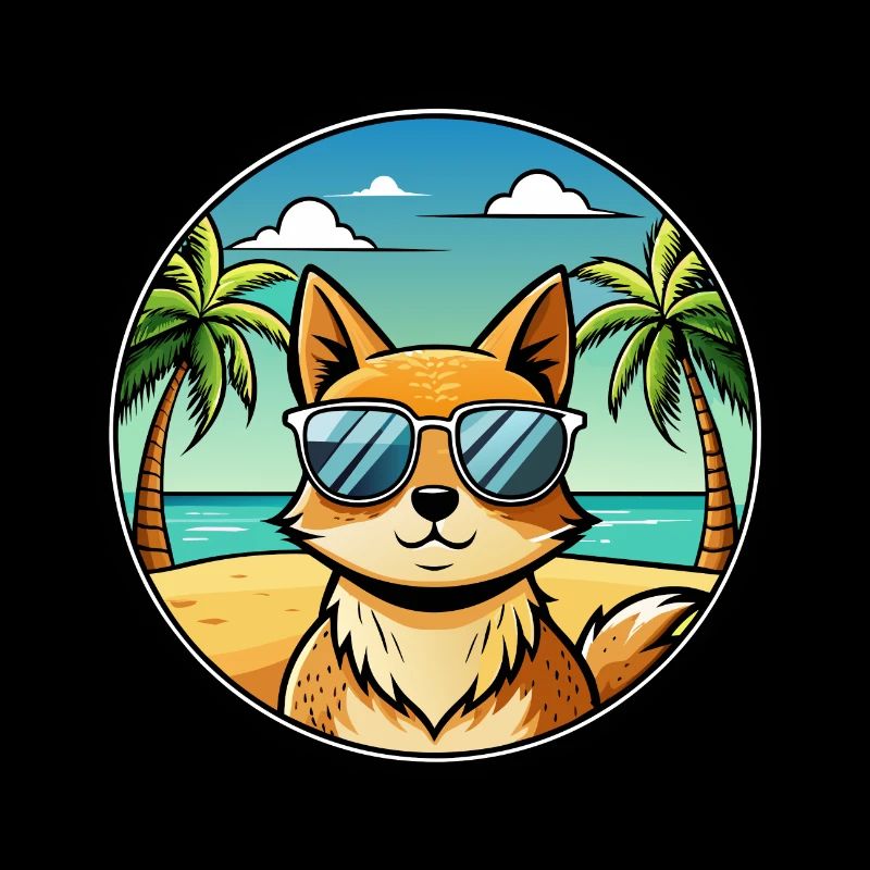 Tonkinois Race Chat Dessin Animé Lunettes De Soleil Plage