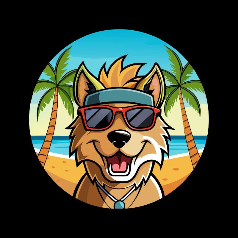 Ainu Hunderasse Cartoon Sonnenbrille Strand