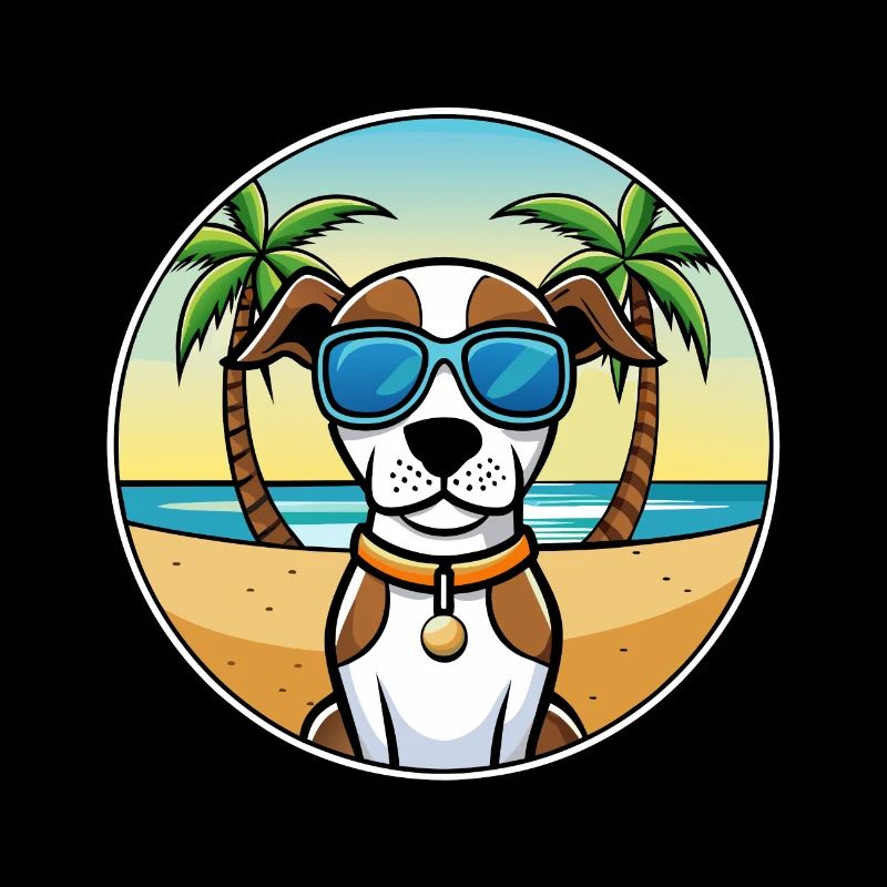 Burgos Pointer Chien Race Dessin Animé Lunettes De Soleil Plage